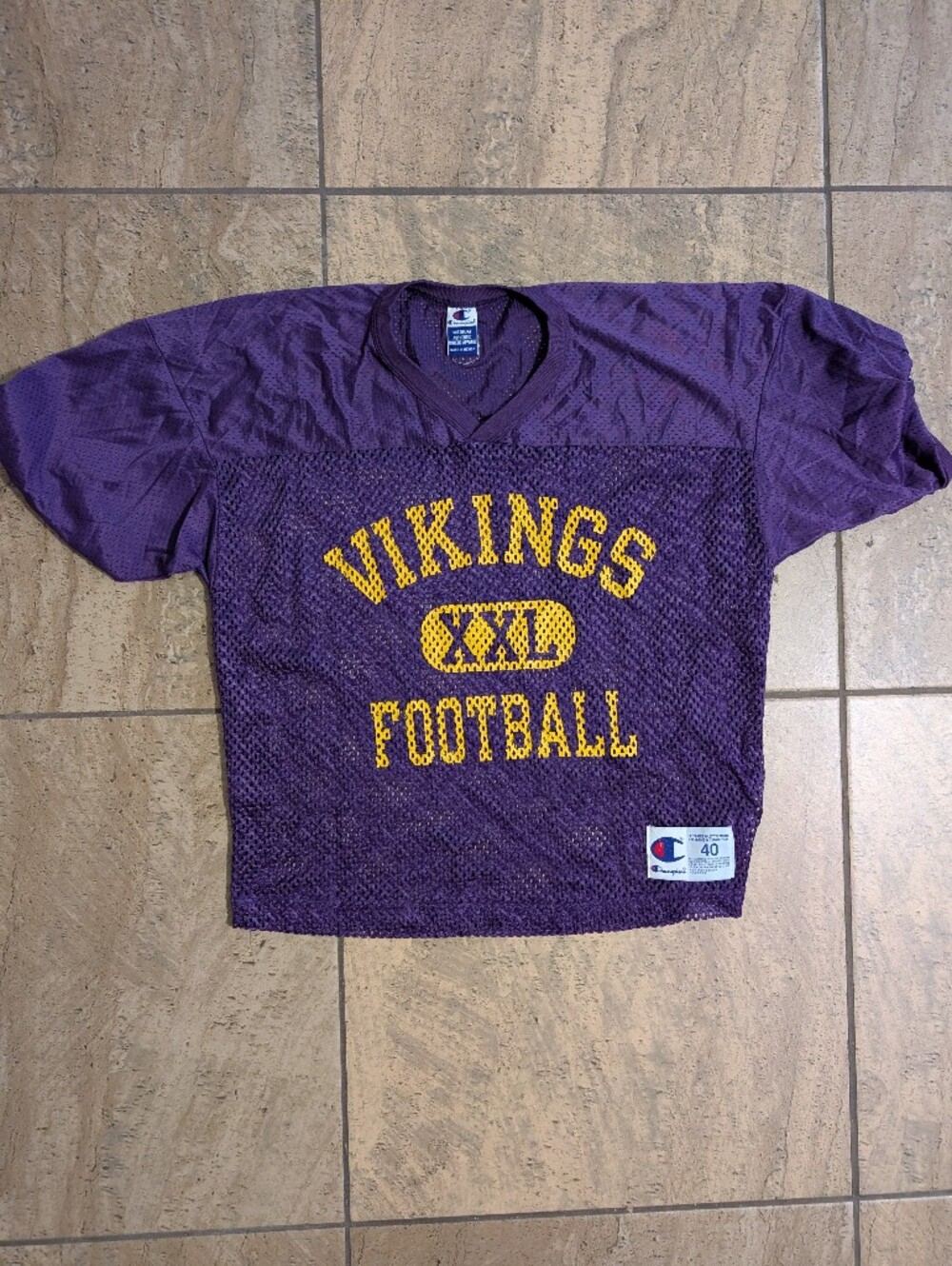 Vtg Champion Minnesota Vikings Football XXL Mesh Jersey Size 40 Training Medium